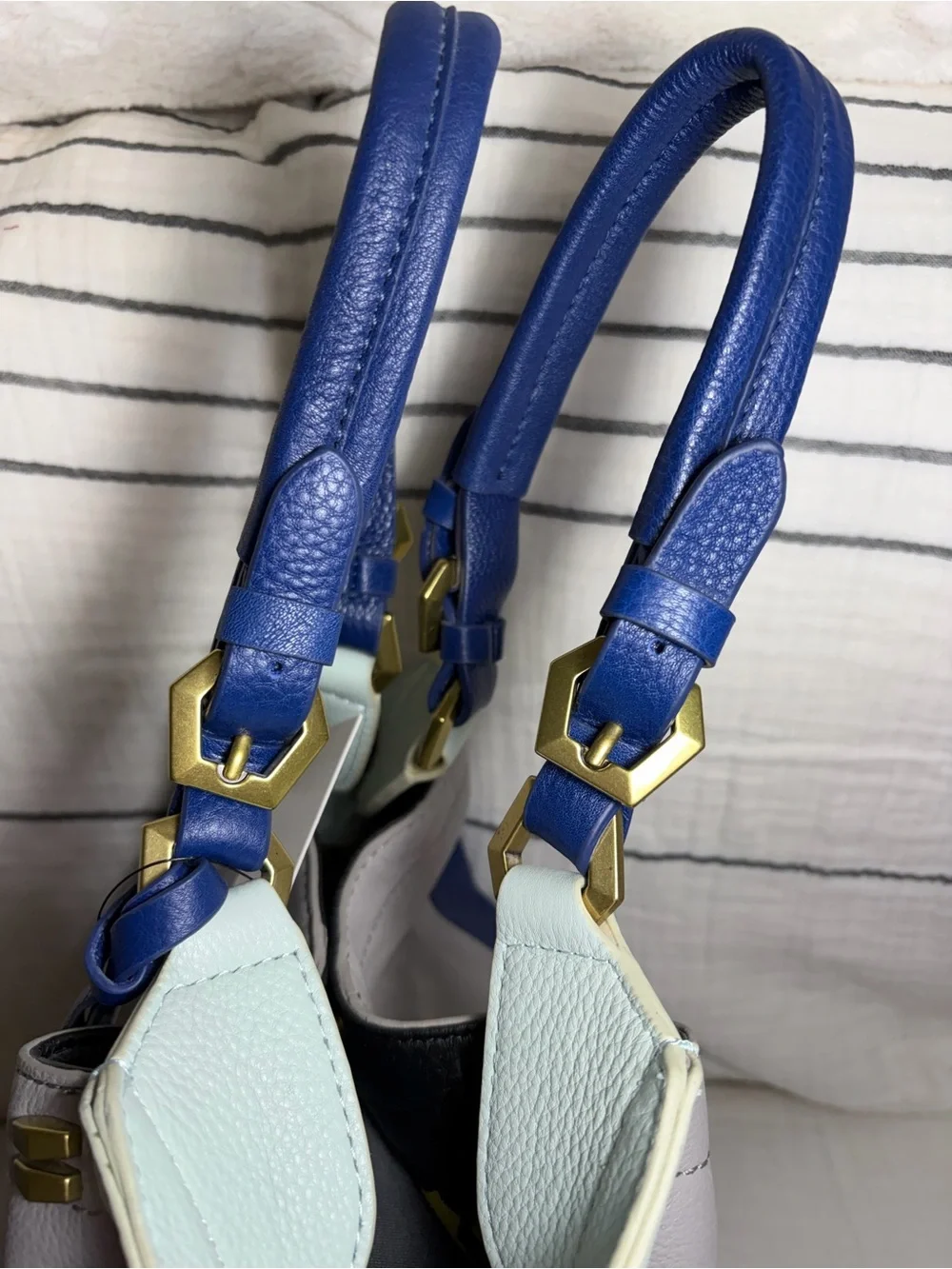 orYANY Blue and Gray Colorblock Hobo Bag NWT